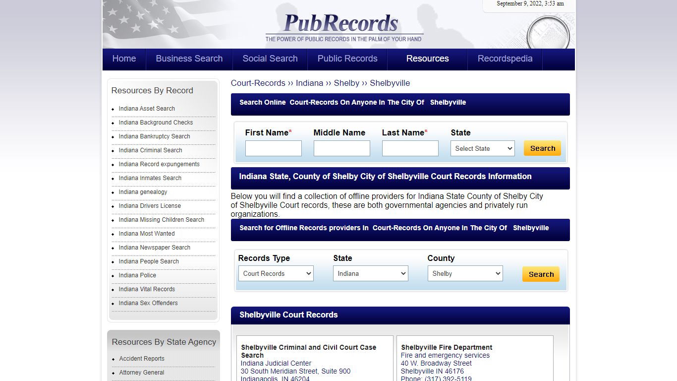 Shelbyville, Shelby County, Indiana Court Records - Pubrecords.com